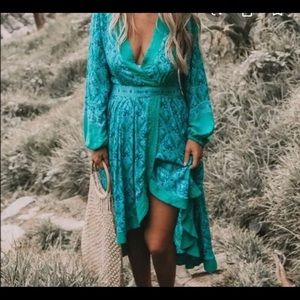 Spell & the Gypsy Collective Emerald Teal Wrap Dress size Small